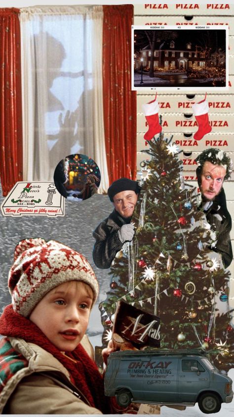 Home alone #homealone #christmas Cozy Christmas Wallpaper Laptop, Home Alone Wallpers Iphone, Home Alone Wallpers, Home Alone Background, Home Alone Collage, Home Alone Widget, Home Alone Poster, Home Alone Movie Astethic, Home Alone Actor