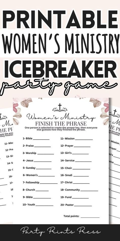 16 Sweet & Simple Women's Ministry Games For Your Next Gathering – Party Prints Press Womens Retreat Themes, Games For Ladies, Womens Ministry Events, Christian Women's Ministry, Womens Retreat, Ministry Ideas, Women's Ministry, Womens Ministry, Bible Motivation