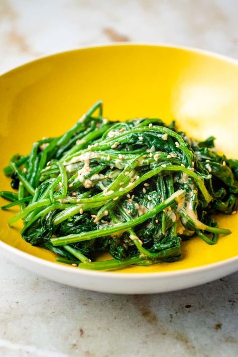 Japanese Spinach, Spinach Side Dish, Japanese Side Dish, Asian Side Dishes, Paleo Side Dishes, Resep Salad, Spinach Salad Recipes, Whole30 Keto, Keto Side Dishes