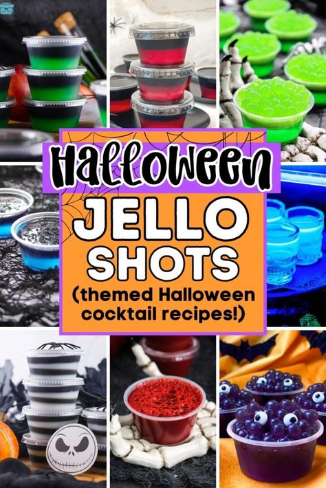 26 Hauntingly-Good Halloween Jello Shots for a Party - ZEN AND HONEY Hello Shots Halloween, Shots For A Party, Recipes For A Large Crowd, Jello Shots Halloween, Jello Shot Ideas, 4th Of July Jello Shots, Thanksgiving Jello, Holiday Jello Shots, 4th Of July Jello