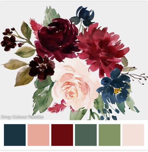 Maroon Complimentary Colors, Red Blue Pink Color Schemes, Burgundy And Teal Living Room, Color Palette With Maroon, Berry Color Palette Wedding, Cabernet Color Palette, Wedding Colour Ideas Color Schemes, Crimson Color Palette, Bridesmaid Colour Palette