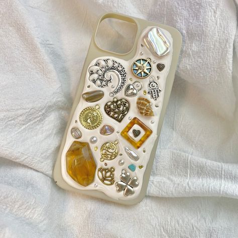 Trinket Phone Case, Plaster Phone Case, Deco Den Phone Case, Charm Phone Cases, Clay Phone Case, Decor Phone Case, Seashell Phone Case, Mosaic Phone Case, Diy Phone Case Design