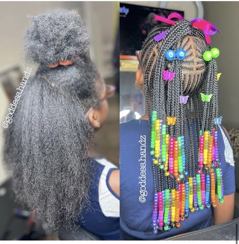 Lil Girl Hairstyles Braids, Braids And Beads, Black Baby Girl Hairstyles, Toddler Braided Hairstyles, Toddler Braids, Black Kids Braids Hairstyles, Cute Toddler Hairstyles, Kid Hairstyles, Lil Girl Hairstyles