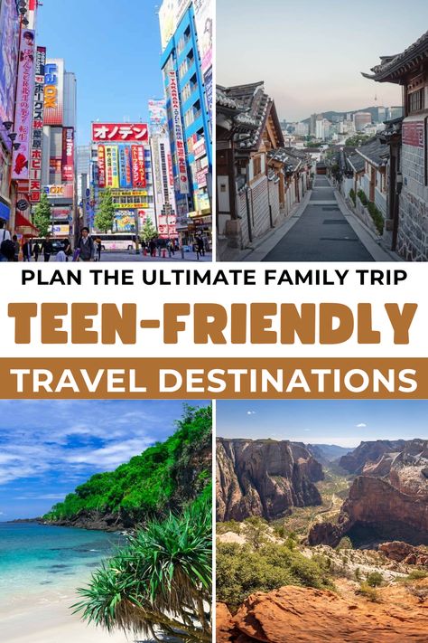 Plan the perfect family getaway with these top international and U.S. destinations for families with teens. From adventure-packed trips to relaxing beach escapes, there’s something for everyone in the family to enjoy. --- Family Friendly Travel Destinations |  Family Trips | Family Travel Destinations | Family Holiday Destination | Family Destination Vacation |  Top Family Vacations | Teen Vacation Ideas | Best Family Vacations With Teens | Teen Vacation Great Family Vacation Destinations, Summer Trips With Kids, Cheapest Family Vacations, Best Summer Family Vacations In Us, Best Family Vacations With Kids In Us, Vacation Spots For Families, Family Destination Vacation, Mother Daughter Trip Ideas Usa, Mother Son Trips