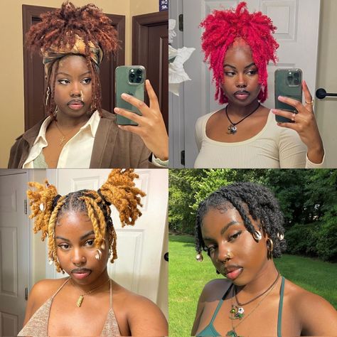 Short Box Braids Hairstyles, Beautiful Dreadlocks, Short Locs Hairstyles, Quick Natural Hair Styles, Faux Locs Hairstyles, Dreadlock Styles, Dyed Hair Inspiration, Cute Box Braids Hairstyles, Protective Hairstyles Braids