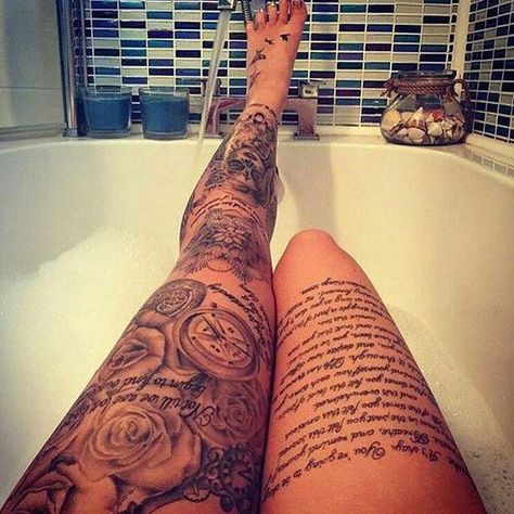 Insanely cool tattoo placement Ideas - Tattoo 300 – ONDAISY Small Rib Tattoos, Full Leg Tattoos, Cross Tattoos, Cat Tattoos, Leg Tattoos Women, Leg Sleeve Tattoo, Tiny Tattoo, Stomach Tattoos, Full Sleeve Tattoos