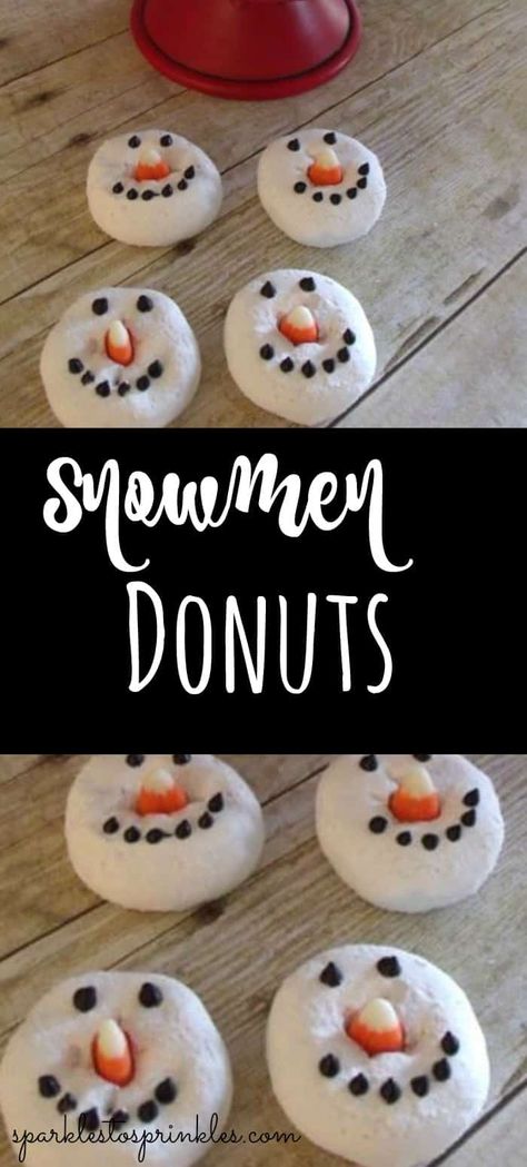 Snowmen Donuts are a quick and easy way to decorate your powdered donuts in a fun snowmen theme. pin for later! #christmastreats #donutsrecipe #snowmen Snowman Donuts, Special Cookies, Donut Cupcakes, Cupcake Diaries, Chocolate Peanut Butter Cupcakes, Mini Snowman, Easy Holiday Treats, Powdered Donuts, Peanut Butter Cupcakes