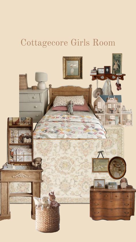 Cottagecore Girls Bedroom Cottage Core Vintage Bedroom, Cottage Toddler Girl Room, Toddler Girl Vintage Bedroom, Farmhouse Toddler Girl Room, Vintage Inspired Girls Room, Coquette Toddler Room, Cottagecore Girls Room, Cottagecore Girls Bedroom, Cottage Core Girls Bedroom