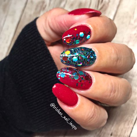 Red Multi Colored Nails, Mani Designs, Short Stiletto, Confetti Nails, Coral Nails, Sassy Nails, Sns Nails, Colorful Nail Art, London Nails