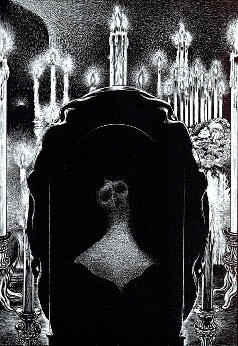 Alberto Martini - Edgar Allan Poe Illustration 6 Alberto Martini, Edgar Allan Poe Illustration, Harry Clarke, Ghost In The Machine, Allen Poe, Edgar Allen Poe, White Drawing, Music Artwork, Italian Painters