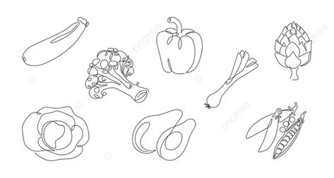 Vegetables Sketch, Drawing Vegetables, Vegetables Drawing, Vegetable Drawing, One Line, Fruit Vector, Line Art Vector, Celebration Background, Continuous Line Drawing