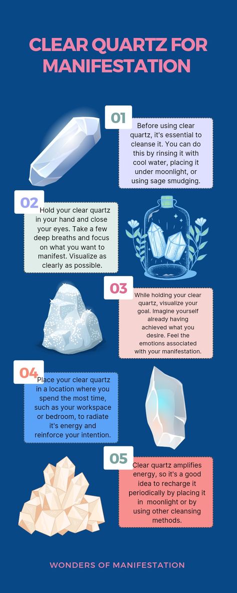 Quartz crystal for manifestation. How To Use Clear Quartz, Manifesting With Crystals, What Does Clear Quartz Do, How To Cleanse Clear Quartz, Clear Quartz Affirmation, How To Charge Crystals, Manifest Crystal, Clear Quartz Crystal Meaning, Crystal For Luck