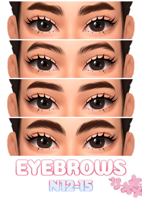 Sims 4 Cc Doe Eyes, Ts4 Overlay, Sims 4 Custom Content Eyebrows, Sims 4 Thick Eyebrows, Sims 4 Bushy Eyebrows, Sims 4 Cosimetic Eyebrows, Cc Face, Sims Face, The Sims 4 Custom Content