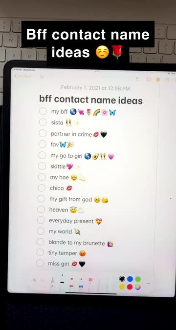 Crazy Names For Best Friend, Bff Names Ideas Girl, Names For Bff On Snapchat, Sister Contact Name Ideas Aesthetic, Male Best Friend Contact Name, Best Friend Names Ideas, How To Save Your Best Friends Contact, Friendship Names Ideas, Bff Group Names