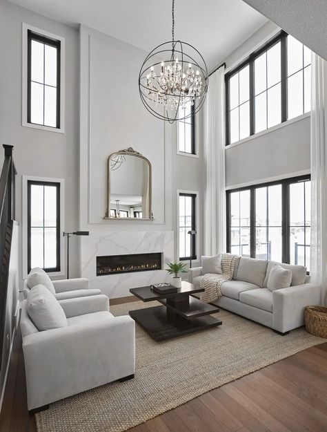 Tall Ceiling Living Room, Large Living Room Layout, Living Room Decor Tips, High Ceiling Living Room, Mantel Decor, Home Fireplace, Livingroom Layout, Fireplace Mantel, Old Farm