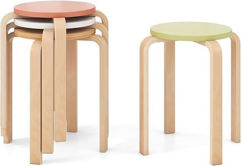 Amazon.com: Giantex Bentwood Stackable Stools Set of 4, 18" Round Stacking Backless Nesting Stools, School Chairs, Flexible Seating for Classroom Elementary, Students, Adults, Kitchen, Dining Room : Office Products Seating For Classroom, Nesting Stools, Classroom Elementary, Stackable Stools, School Chairs, Flexible Seating, Home Board, Elementary Classroom, Office Products