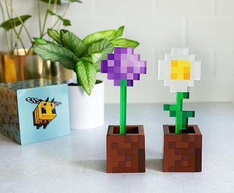 Minecraft Allium, Minecraft Daisy, Minecraft Flowers, Minecraft Room Decor, Minecraft Diy, Allium Flower, Ideal Bedroom, Gaming Space, Video Games Gift