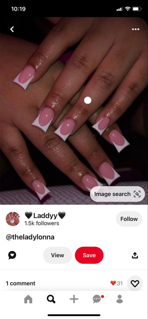 Duck Tip Acrylic Nails Short, White Tip Duck Nails, Duck White French Tip Nails, Cute Duck Nails French Tip, White Duck French Tips, Short White French Tip Duck Nails, Simple Duck Nails Acrylic, Dunk Nail Ideas, Cute Short Duck Nail Sets