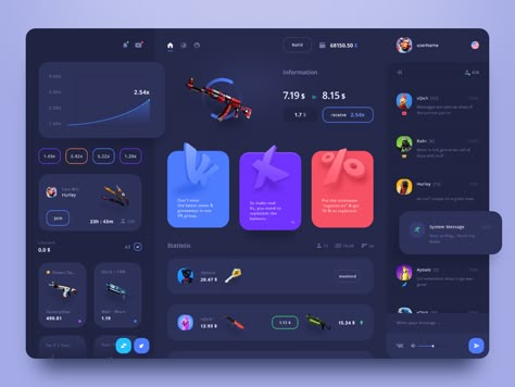 Best Website Dashboard UI Examples for Design Inspiration — #34 Game Dashboard, Social Media Dashboard, Application Ui Design, Dashboard Interface, Ui Design Dashboard, Ui Design Mobile, Gaming Design, Ui Ux 디자인, Ux Inspiration