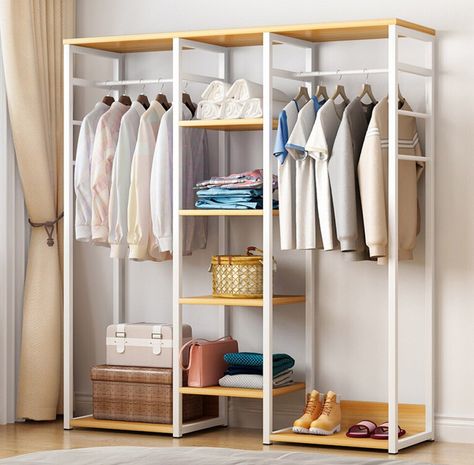 Clothes Cupboard, Hanging Clothes Rail, Hanging Wardrobe, Cupboard Shelves, Open Closet, Large Shelves, Wardrobe Cabinets, Rack Design, Hanging Racks