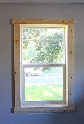 30 Awesome Window Trim Ideas, Design and Remodel #uniquewindowtrimideas Window Trim Ideas Interior, Wood Window Trim, Farmhouse Window Trim, Craftsman Window Trim, Craftsman Window, Diy Window Trim, Farmhouse Trim, Interior Window Trim, Baseboard Trim