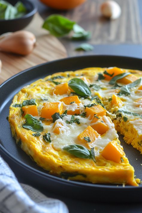 Perfectly Creamy Butternut Squash Parmesan Frittata: A Fall Flavor Delight! Butternut Squash Parmesan, Butternut Squash Frittata, Squash Frittata, Creamy Butternut Squash, Italian Sausage Soup, Cozy Dinner, Frittata Recipes, Easy Lunch Recipes, Sandwiches For Lunch