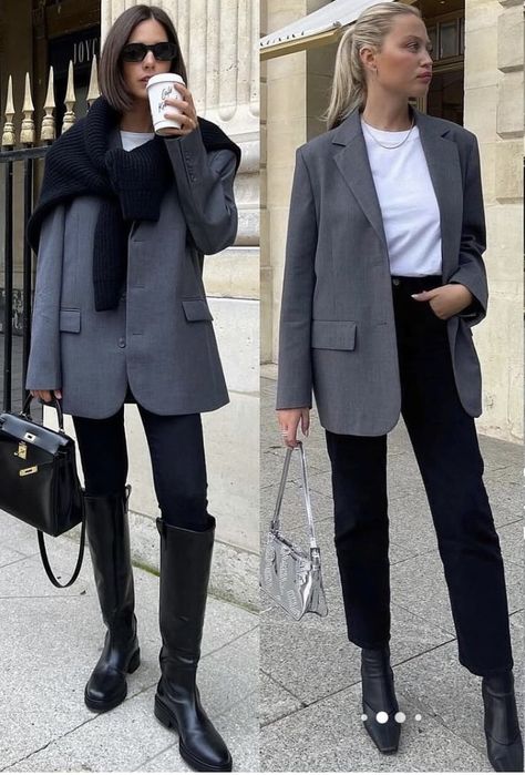 Grey Blazer Winter Outfit, Olive Green Blazer Outfit, Gray Trousers Outfit, Gray Blazer Outfit, Green Blazer Outfit, Grey Blazer Outfit, Black Blazer Outfit, Olive Green Blazer, Ootd Winter