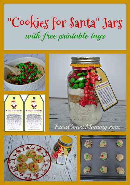 This is a great recipe for cookies for Santa... and free printable tags are included... so it's a perfect DIY gift too! Santa Cookies In A Jar Recipe, Recipe For Cookies, Christmas Cookies Gift, Free Printable Tags, Cookies For Santa, Diy Cookie, Santa Cookies, Meals In A Jar, Printable Tags