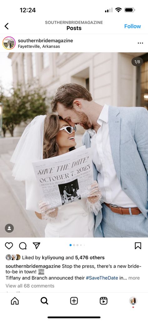 Engagement Announcement Newspaper, Fun Engagement Shoot Ideas, Creative Engagement Announcement, Themed Engagement Photos, Vintage Engagement Photos, Engagement Announcement Photos, Wedding Announcements Photos, Wedding Newspaper, Couple Engagement Pictures