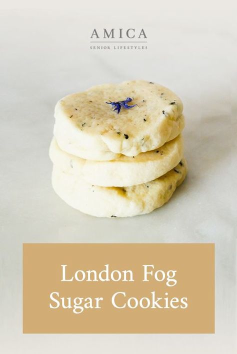 Recipe: London Fog Sugar Cookies Afternoon Tea Birthday, London Fog Tea, Tea Lattes, Fall Cookie Recipes, Tea Time Food, Holiday Dessert, Sweet Cookies, Grey Tea, Xmas Food