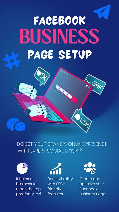 For only $10, Ch_hamza99 will design, create facebook business page, setup social media accounts and optimize. | Welcome To our Professional Gig....!Facebook Business page is vey important for all kinds of business. It helps a business to reach the top position in | Fiverr Facebook Business Page, Page Setup, Social Media Consultant, Content Design, Unique Branding, Business Page, Media Buying, Facebook Fan Page, Social Media Accounts