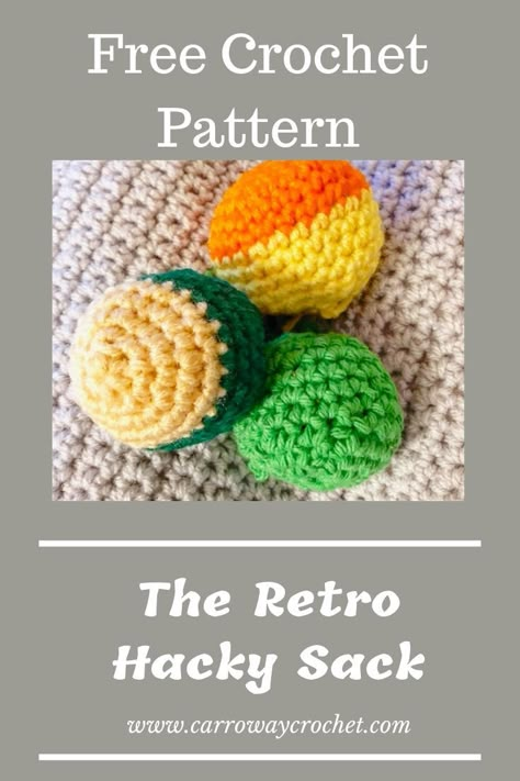 The Retro Hacky Sack - Free pattern - Carroway Crochet Crochet Hacky Sack Pattern, Crochet Hacky Sack, Carroway Crochet, Crochet Bralette Pattern, Hacky Sack, Crochet Ball, Free Pattern Download, Easy Crochet Baby Blanket, Crochet Blanket Designs