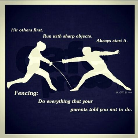 Fence Fencing Quotes, Epee Fencing, Fence Quotes, Fencing Foil, Fencing Club, Fencing Sport, Inside Joke, Olympic Sports, Sharp Objects