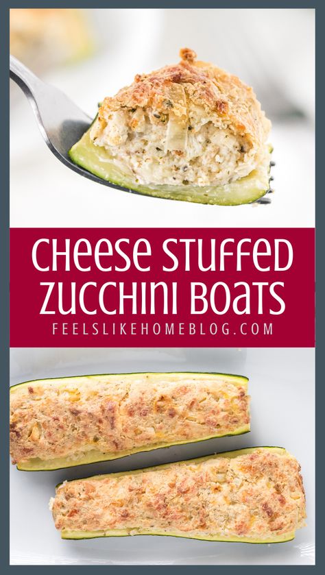 Cheese Stuffed Zucchini, Keto Whole 30, Zucchini Boats Recipe, Zucchini Boat Recipes, Stuffed Zucchini Boats, Bariatric Eating, Stuffed Zucchini, Zucchini Boats, Meatless Dinner