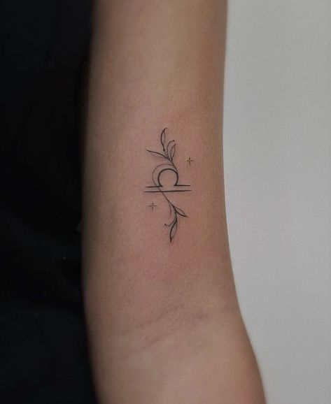 Libra Tattoo Red Ink, Simple Libra Tattoos For Women, Libra Tatoos Ideas For Woman, Libra Tatoos Ideas For Women, Tiny Libra Tattoo, Balance Libra Tattoo, Small Libra Tattoo For Women, Fine Line Libra Tattoo, Cute Libra Tattoos