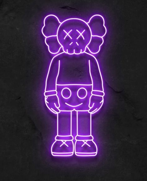 Purple Kaws, Kaws Purple, My Salon Suite, Art Neon Sign, Neon Light Signs, Neon Art, Sign Lighting, Led Neon Signs, Led Neon