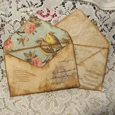 Gi Kerr, Gi Kerr Tutorials, Altered Book Journal, Tea Bag Art, How To Make An Envelope, Collage Book, Diy Journal Books, Handmade Envelopes, Vintage Junk