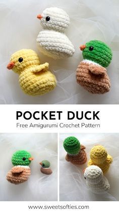 Duckling Crochet, Duck Amigurumi, Quick Crochet Patterns, Crochet Animals Free Patterns, Crochet Design Pattern, Beginner Crochet Projects, Crochet Amigurumi Free, Quick Crochet, Fun Crochet Projects