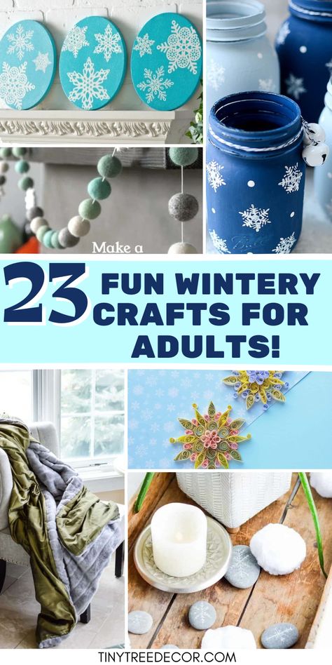 27 EASY DIY ADULT WINTER CRAFTS Adult Winter Crafts, Winter Crafts For Adults Diy, Elegant Christmas Crafts, Easy Craft Ideas For Adults Simple, Simple Holiday Crafts, Crafts For Adults Easy, Christmas Craft Ideas For Adults, Winter Crafts For Adults, Diy Winter Crafts