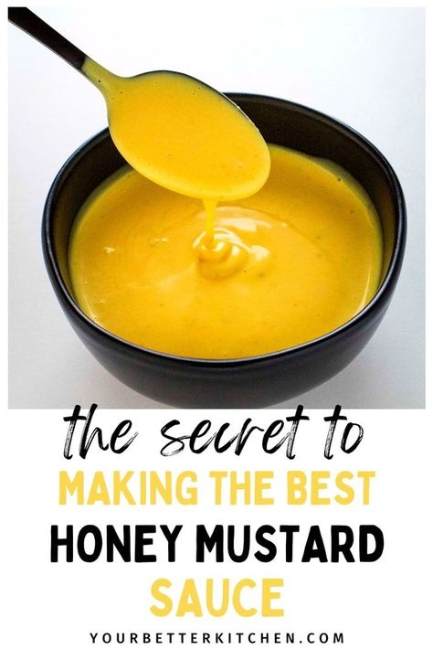 Discover the versatility of honey mustard sauce in your kitchen. This easy, five-ingredient recipe is a game-changer for enhancing your meals. From a tangy spread for sandwiches and burgers to a delightful dipping sauce for chicken wings and nuggets, or even as a zesty dressing for salads, this homemade sauce is a must-try. Quick to prepare, it's sure to become a staple for both casual and gourmet dishes. Sauce For Chicken Wings, Mustard Sauce For Chicken, Dipping Sauce For Chicken, Easy Honey Mustard, Honey Mustard Sauce Recipe, Honey Mustard Dip, Honey Mustard Recipes, Dipping Sauces For Chicken, Gourmet Dishes