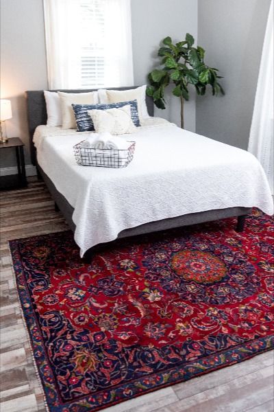 Craft a one-of-a-kind style in your bedroom with our Mashad Persian Collection! 

#persian #collection #rugs #bedroom #diy #home #space Persian Room, Red Rug Bedroom, Rugs Bedroom, House Plans Mansion, Moody Bedroom, Guest Room Office, Boho Chic Bedroom, Bedroom Rugs, Home Space