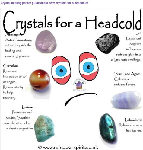 Head cold stones that may be of help. Crystals Benefits, Pretty Gemstones, Chakras Stones, Crystal Illustration, Head Cold, Crystal Uses, Gemstone Properties, Spiritual Crystals, Gemstone Meanings