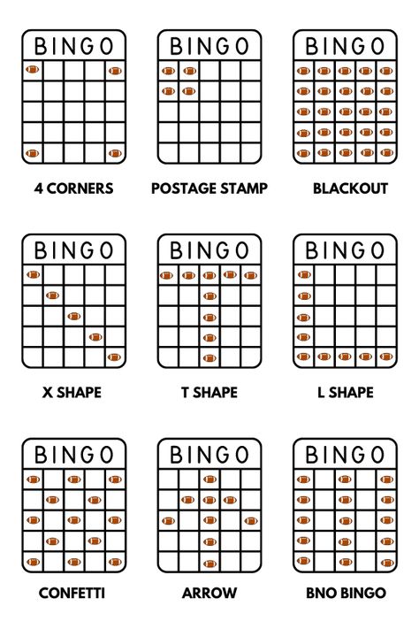 bingo alternatives super bowl bingo diagram Bingo Party Food, Bingo Party Decorations, Super Bowl Bingo Cards, Super Bowl Bingo, Bingo Patterns, Free Printable Bingo Cards, Free Bingo Cards, Bingo Party, Game Day Party