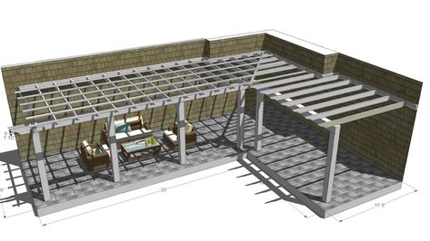 Pergola | 3D Warehouse Patio Bohemio, Pool Pergola, Corner Pergola, Victorian Modern, Cheap Pergola, Backyard Plan, Pergola Swing, Wood Pergola, Pergola Attached To House