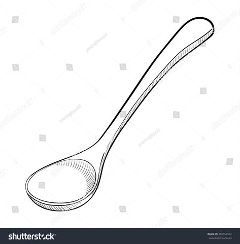 Wooden Spoon Drawing, Spoon Drawing, Eye Reference, Big Spoon, Wooden Spoon, Styled Stock, Wooden Spoons, Fine Art Gallery, White Background