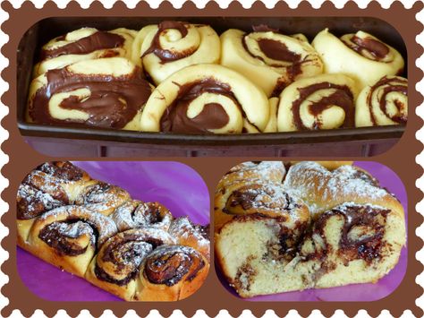 Ma recette de la brioche roulée au nutella, une tuerie … | lesenfantsdu79 Brioche Nutella, Mambo, Kitchen Aid, Nutella, French Toast, Toast, Muffins, Thermomix