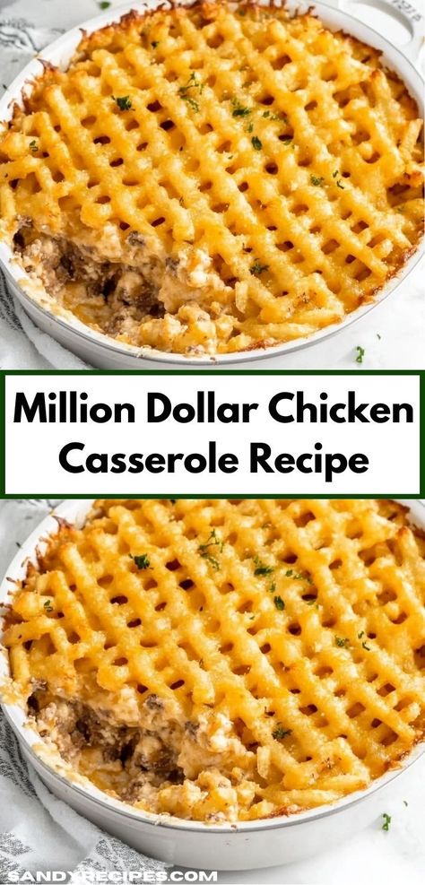 Craving a comforting meal that’s easy to prepare? Our Million Dollar Chicken Casserole is a quick dinner idea that combines tender chicken with savory ingredients, delivering satisfaction without the stress of complicated cooking. Million Dollar Chicken Casserole, Casserole With Cheese, Chicken Cottage, Million Dollar Chicken, Chicken Casserole Recipe, Comfort Dishes, Chicken Recipes Casserole, Ultimate Comfort Food, Chicken Casserole