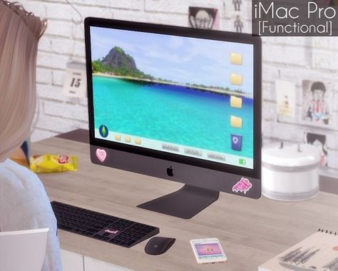 Electronics: Functional iMac Pro from Descargas Sims • Sims 4 Downloads Sims 4 Cc Best, Custom Computers, Sims 4 Mac, Los Sims 4 Mods, Sims 4 Bedroom, Custom Computer, Sims 4 House Design, Sims 4 Gameplay, Sims 4 Downloads