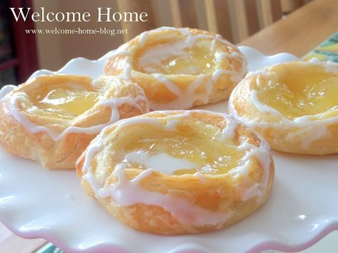 Welcome Home Blog: Lemon Danish Lemon Danish, Puff Pastry Recipes Dessert, Pastries Recipes Dessert, Puff Pastry Desserts, Lemon Dessert Recipes, Danish Food, Pastry Desserts, Puff Pastry Recipes, Sweet Roll