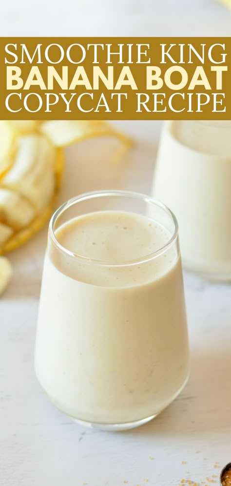 banana smoothie Banana Cookie Recipes, Banana Ice Cream Recipes, Cake Recipes Banana, Dessert Recipes Banana, Easy Banana Recipes, Overripe Banana Recipes, Vegetarian Wrap, Smoothie King Recipes, Banana Boat Recipe